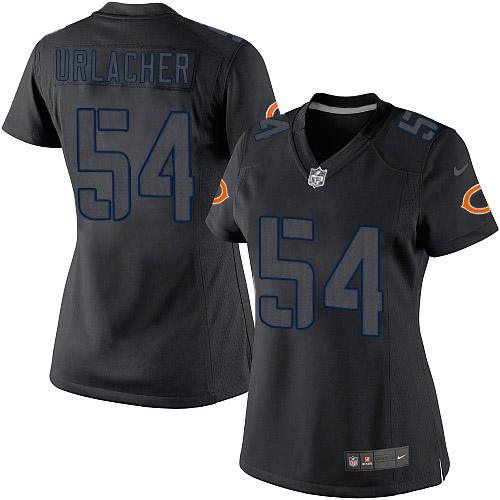 Women's Elite Brian Urlacher Nike Jersey Black - #54 Impact NFL Chicago Bears